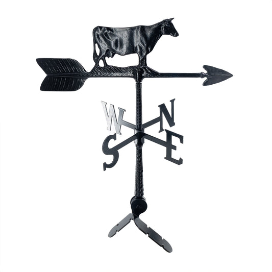 Cow Weathervane - Made in the USA - 24 inch Aluminum Weathervane - Cupola Mount - Roof Mount Included - 6 Color Options