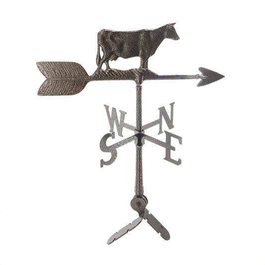 Cow Weathervane - Made in the USA - 24 inch Aluminum Weathervane - Cupola Mount - Roof Mount Included - 6 Color Options
