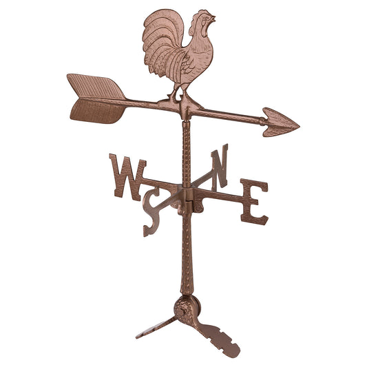 Rooster Weathervane - Made in the USA - Cupola Mount - Roof Mount Included - 6 Color Options