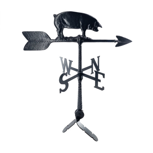Pig Weathervane - Farm Weathervane - Made in the USA - Cupola Mount - 6 Colors - 4 Roof Mounts