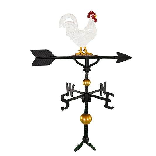 Rooster Weathervane - Made in the USA - Cupola Mount - Roof Mount Included - 6 Color Options