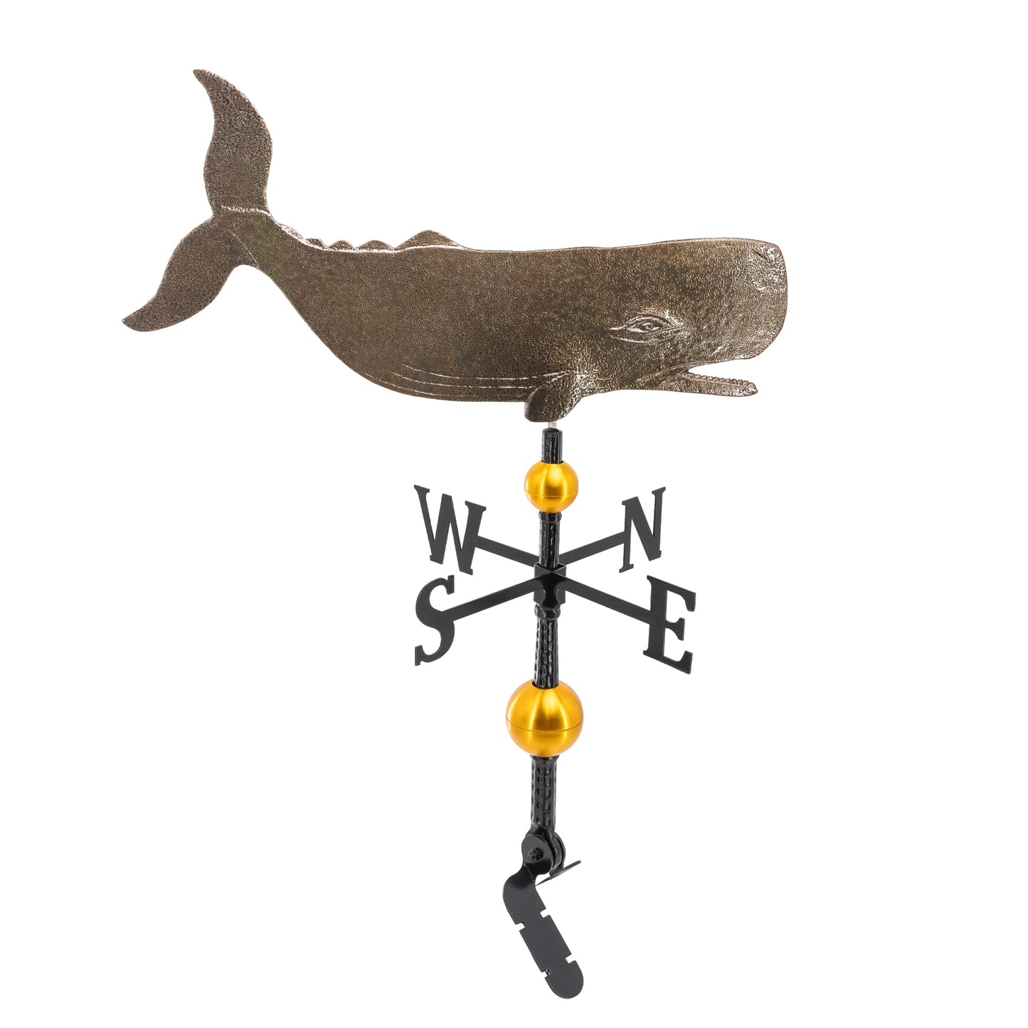 Whale Weathervane - Made in the USA - Cupola Mount - Roof Mount Included - 11 Color Options