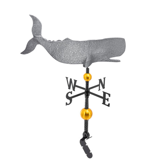 Whale Weathervane - Made in the USA - Cupola Mount - Roof Mount Included - 11 Color Options