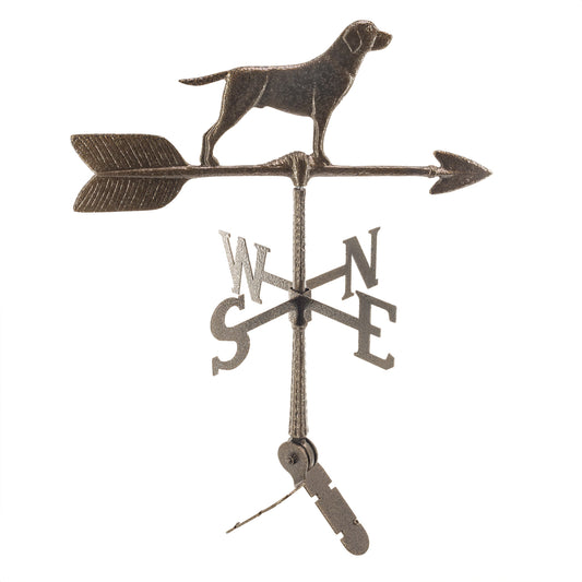 Retriever Weathervane - Made in the USA - Cupola Mount - Roof Mount Included - 6 Colors Available