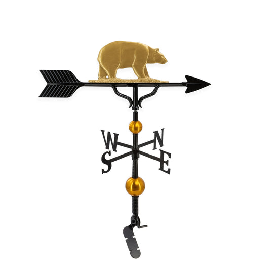 Deluxe Bear Weathervane - - Aluminum Weathervane - Made in the USA - Cupola Mount - Roof Mount Included - 6 Color Options