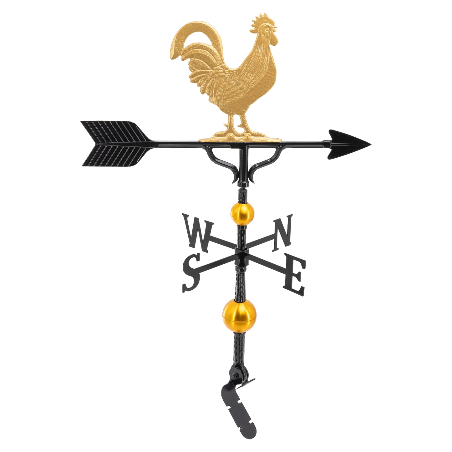 Rooster Weathervane - Made in the USA - Cupola Mount - Roof Mount Included - 6 Color Options