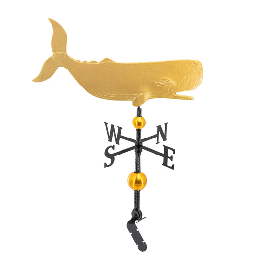 Whale Weathervane - Made in the USA - Cupola Mount - Roof Mount Included - 11 Color Options