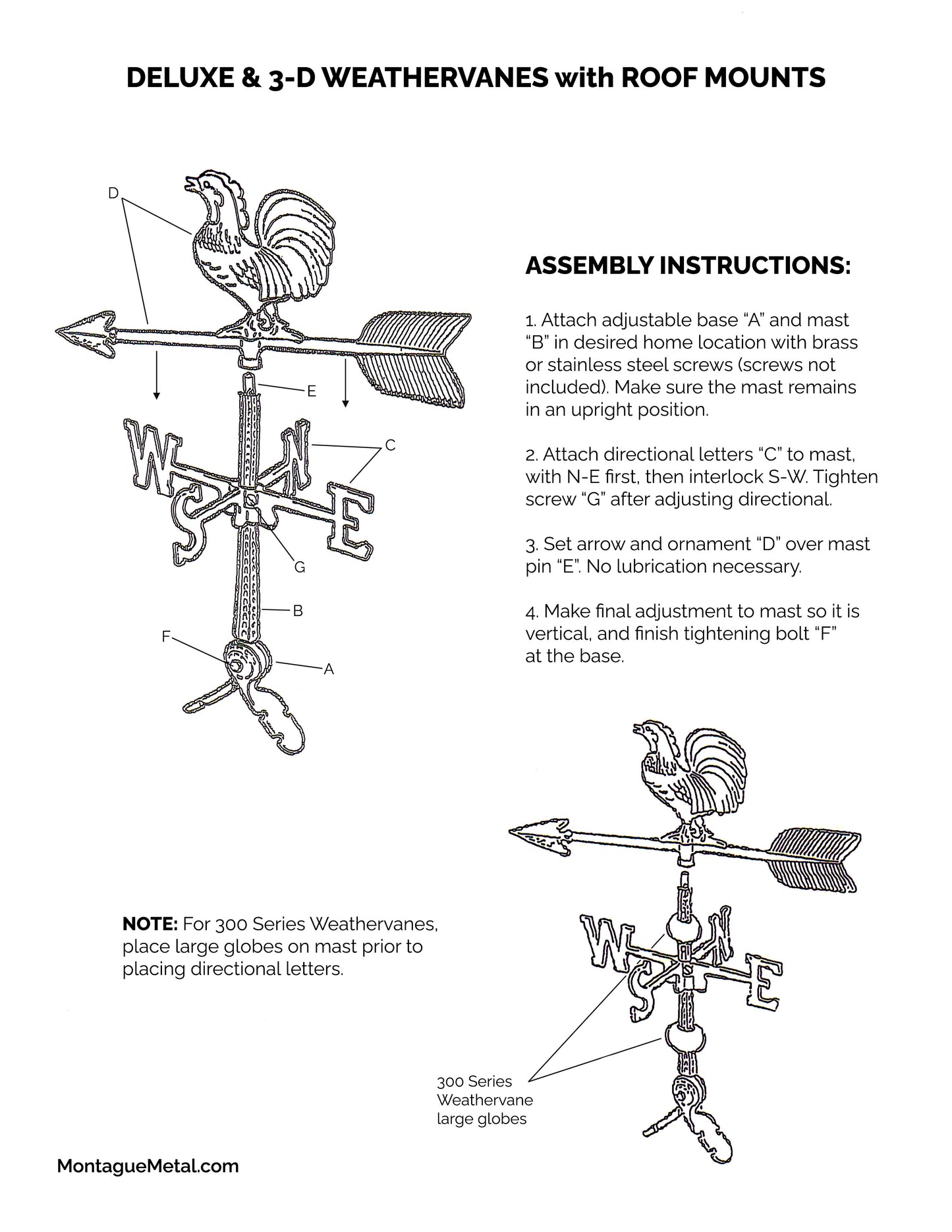 Cow Weathervane - Made in the USA - Cupola Mount - Roof Mount Included - 6 Color Options
